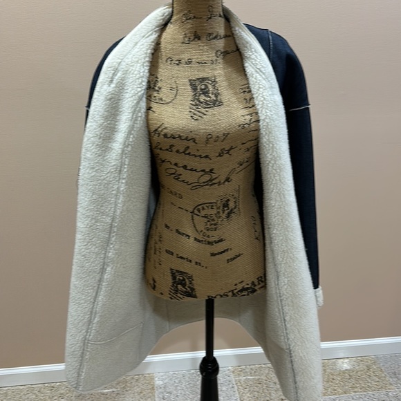 Denim Fleece Faux lamb shearling coat - Picture 3 of 6